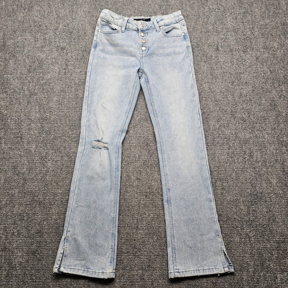 Joe's Jeans Denim - Joe's Jeans Molly 1409 Girls Size 16 Light Wash Distressed Split Hem Flare Jeans